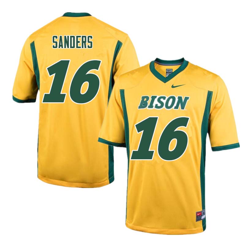 Men #16 Noah Sanders North Dakota State Bison College Football Jerseys Sale-Yellow - Click Image to Close